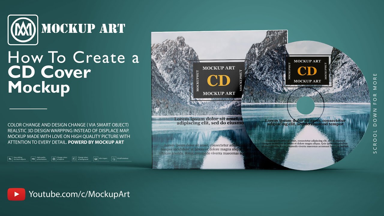 ปกซีดี psd  Update New  How to make a CD cover mockup | Photoshop Mockup Tutorial