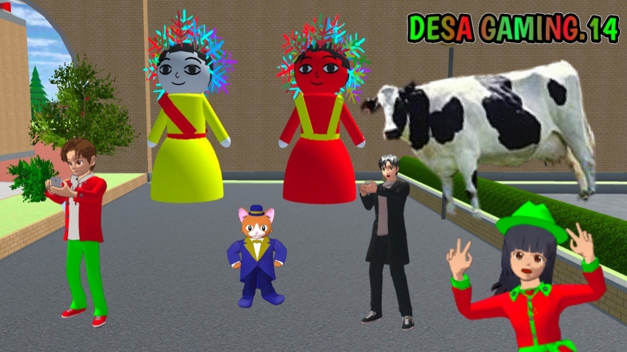 YUTA MIO PANIK 😱 SAPI INI HAMPIR SAJA MENYERUDUK PATUNG ONDEL ONDEL BETAWI || SAKURA SCHOOL