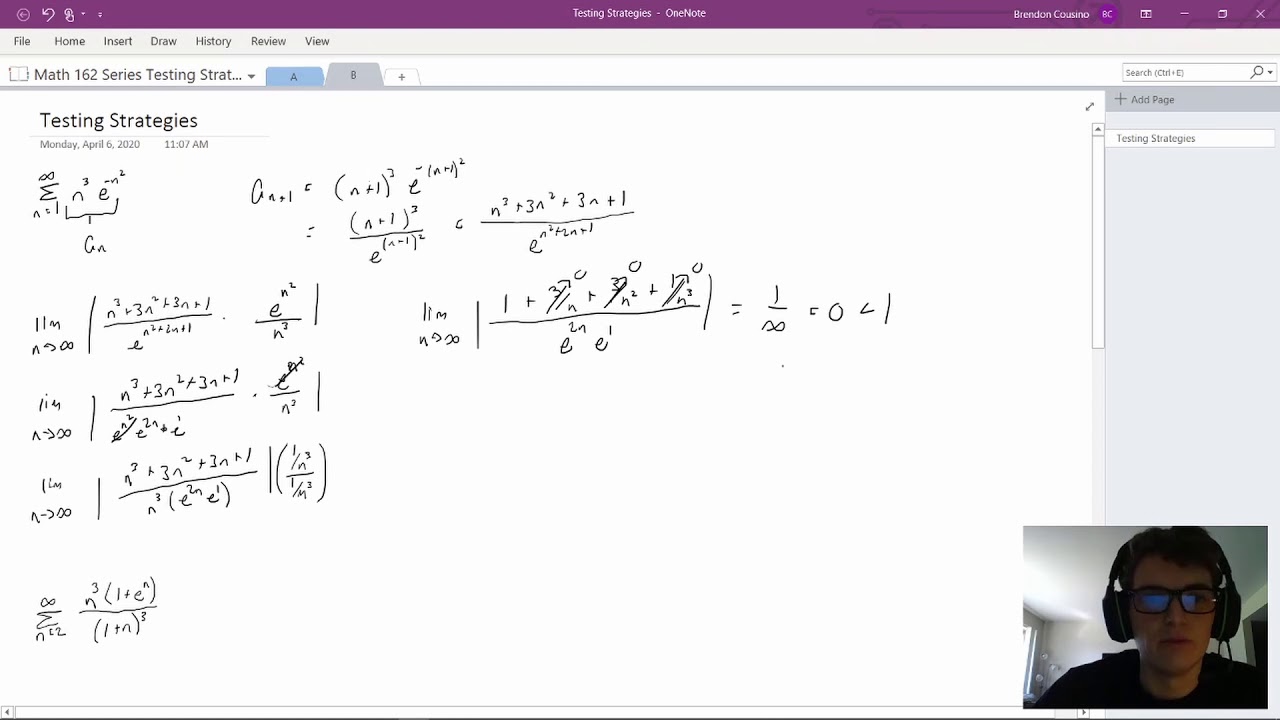 Math 162 11.7 Series Testing Strategies (B) - YouTube