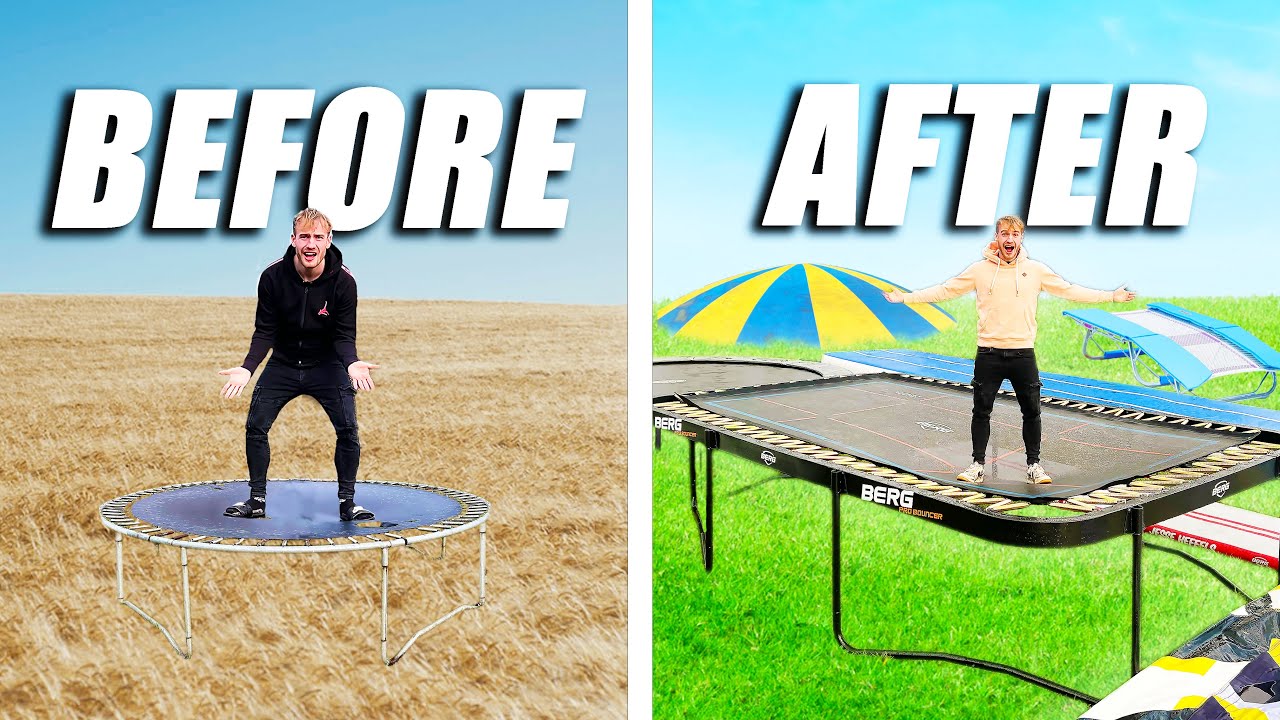 Backyard TRAMPOLINE PARK Transformation! YouTube