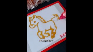New Year DIY sugar painting with child, fun and tasty activity