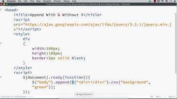 jQuery append() Method: Difference between Adding With and Without $ Wrapper