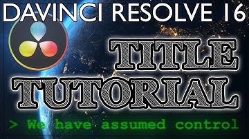 DaVinci Resolve 16: Command Prompt Title Tutorial