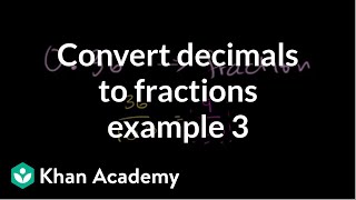 Converting decimals to fractions example 3 | Decimals | Pre-Algebra | Khan Academy