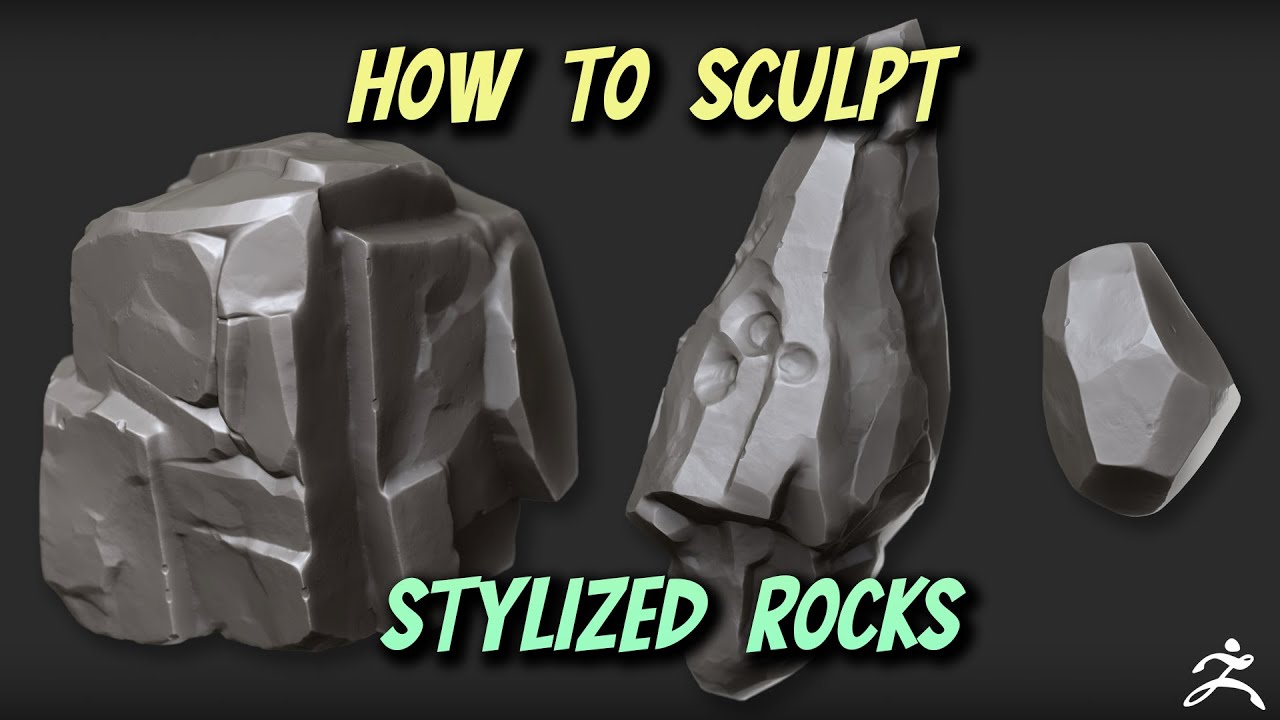 sculpting stylized rocks zbrush