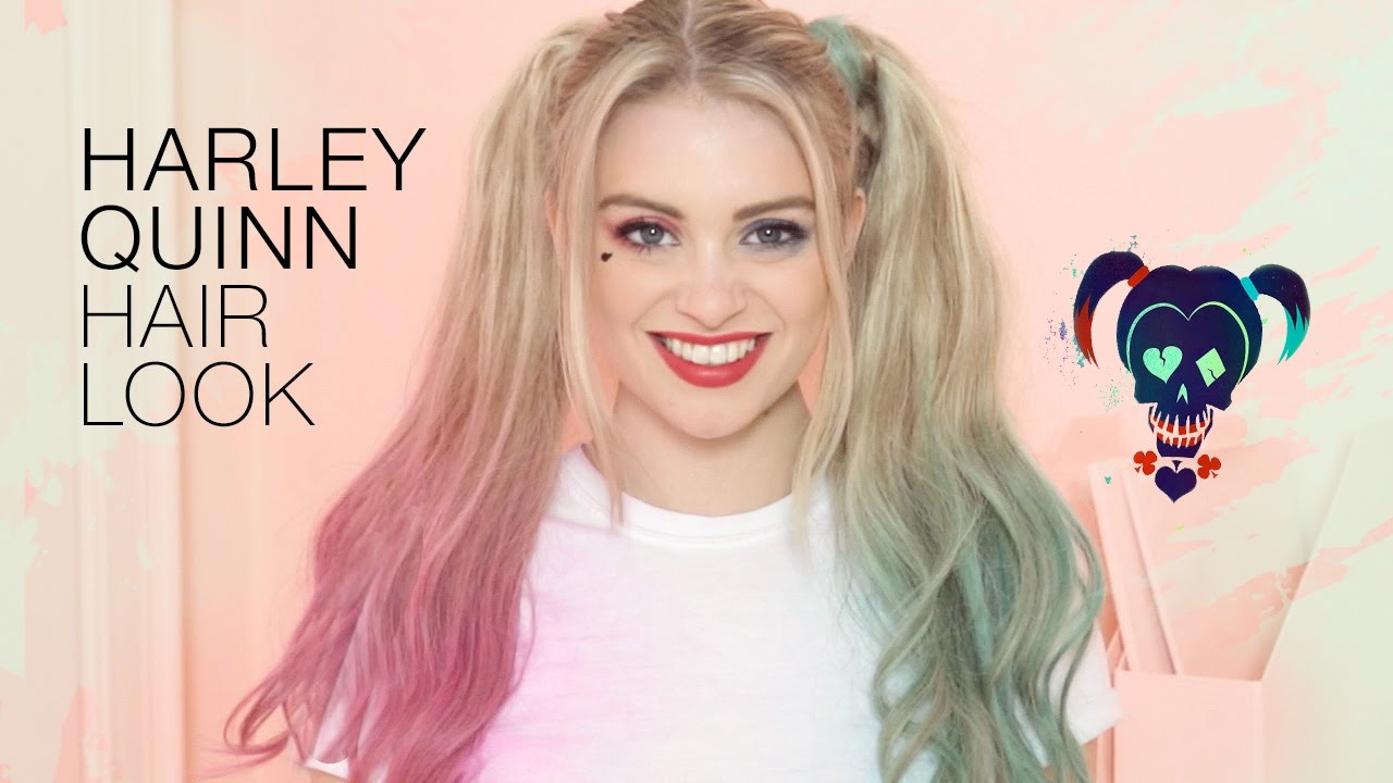 Halloween Harley Quinn Hair Tutorial With Hair Extensions Milk