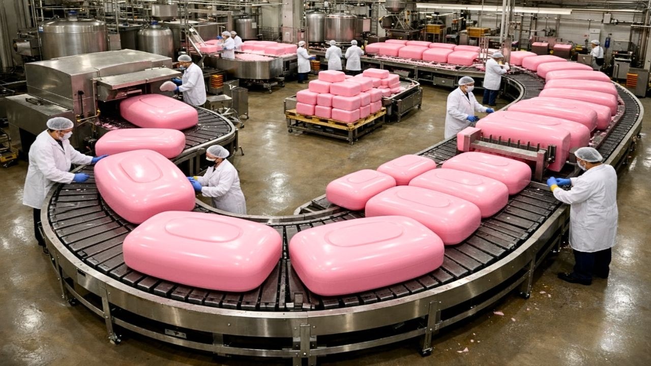 CÓMO se HACE el JABÓN de BAÑO en FÁBRICAS GIGANTES 🧼🏭