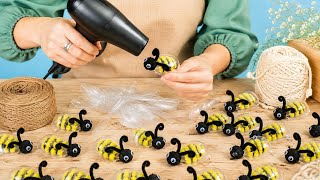Turn Plastic Spoons Into a Cute Bee! 🐝 | DIY Honey Jar Decoration 🍯 | Easy Recycled Craft