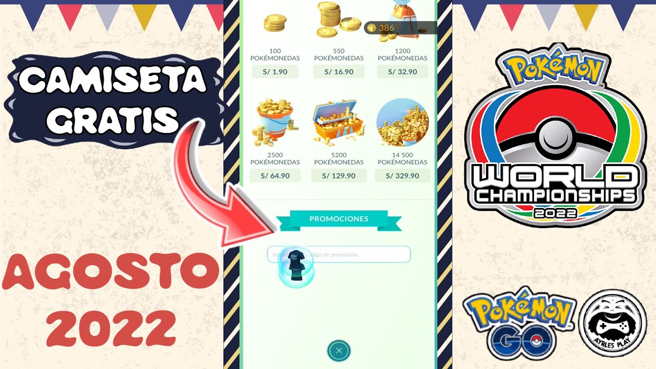 Jogada Excelente on X: Pokémon GO: Código para resgatar a camiseta do  Campeonato Mundial para seu avatar. 4DSJTSPX4B9AH Importante! Duas  Pesquisas Temporárias também serão distribuídas durante o Mundial, mas os  códigos são