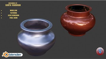 METAL & CERAMIC POT 3D MODELLING & EEVEE RENDER || HARDSURFACE || BLENDER 2.9