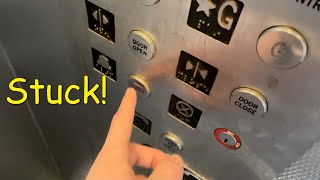 Getting STUCK in the elevator! Caught on Camera!