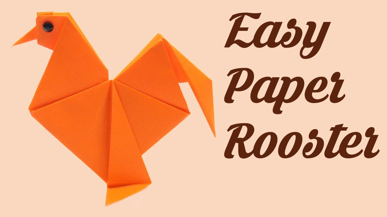 How To Make Origami Rooster Cock Easy Basic Simple Origami For Beginners Kids Paper Crafts Work Diy Youtube