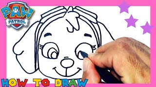 PAW PATROL | HOW TO DRAW SKYE. COMO DESENHAR A SKYE DA PATRULHA CANINA.