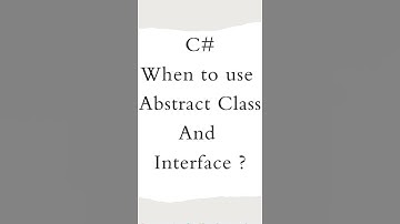 When to use abstract class and interface in C# #shorts #tamil