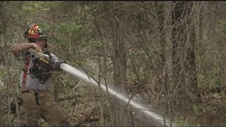 Fire crews fight brush fires for hours