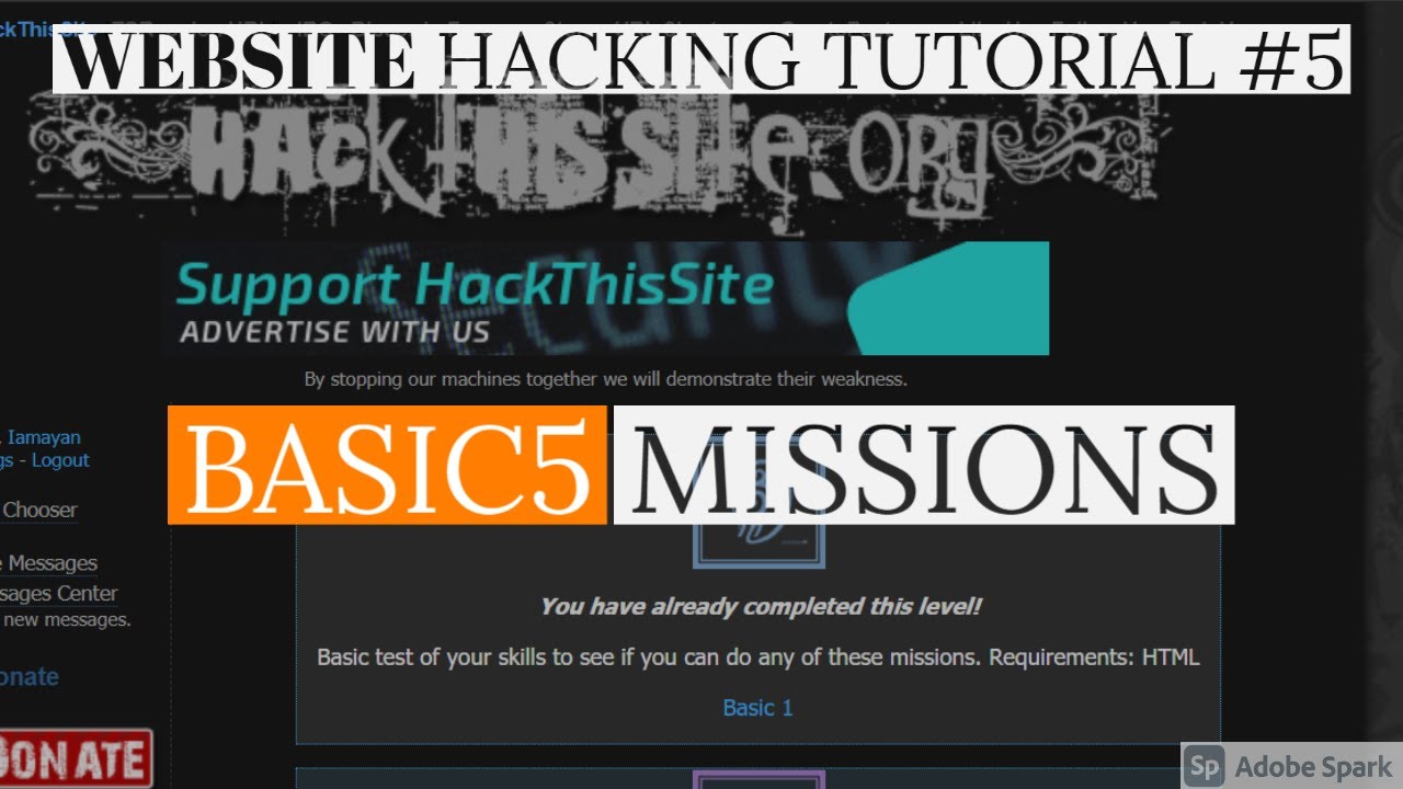 HACK THIS SITE BASIC 5 MISSION || HTS MISSIONS || Techno Ayan || - YouTube