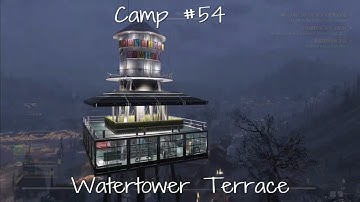 Fallout 76 Camp Build | Watertower Terrace | Clean // Modern // Pre-Existing Structure