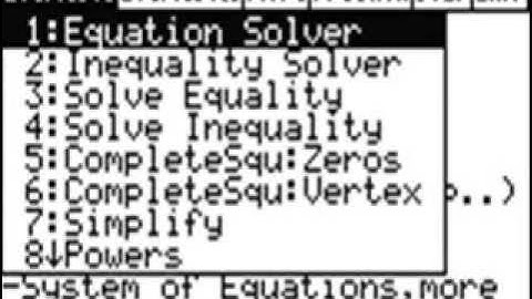 Step by Step Equation Solver on the TI89 (www.ti89.com)
