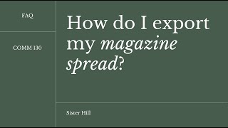 How to Export Magazine Spread Draft