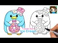 How to Draw Donut Ice Cream Tuxedo Sam Penguin