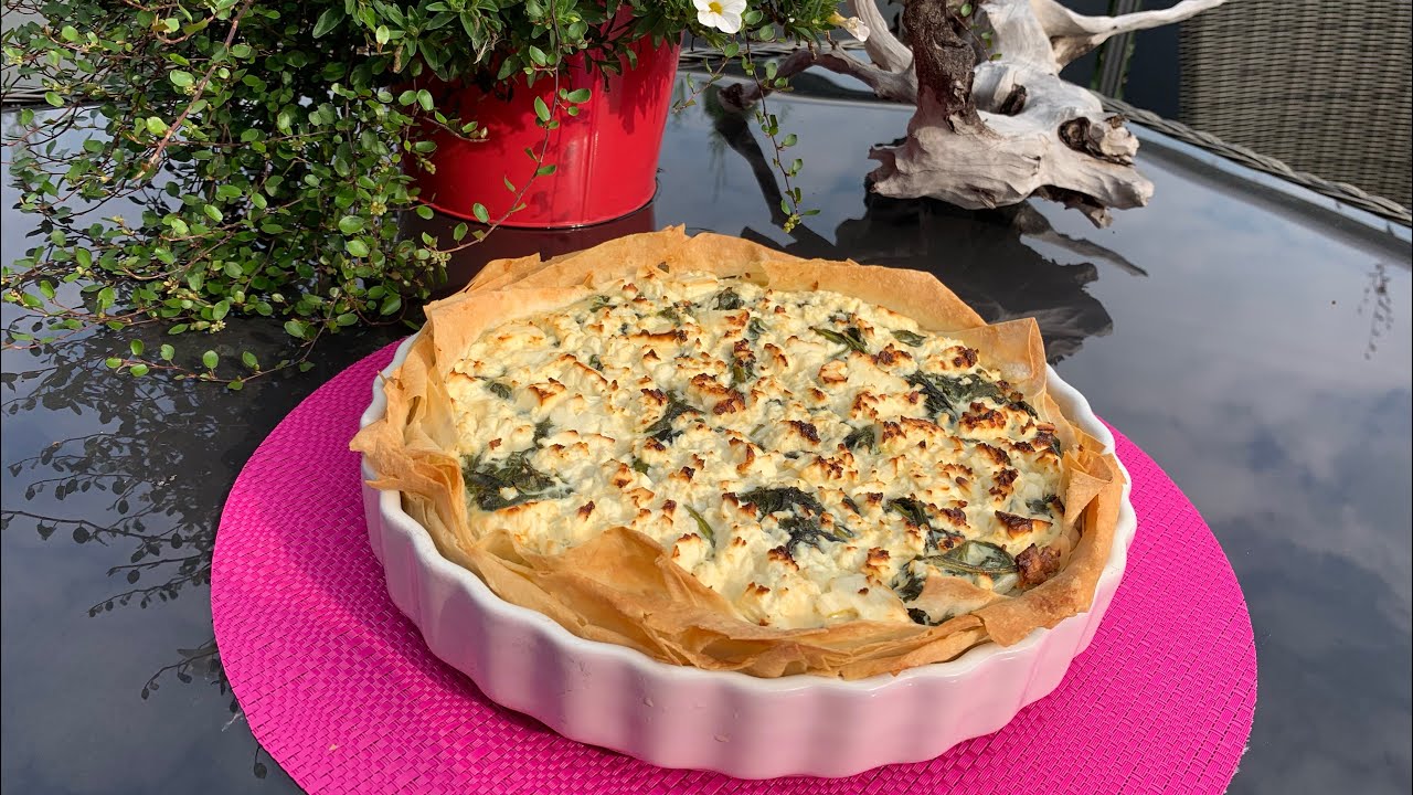 Quiche aus YUFKA / FILOTEIG Blätter mit Spinat feta Füllung 👌🏼🤪 einfach ...