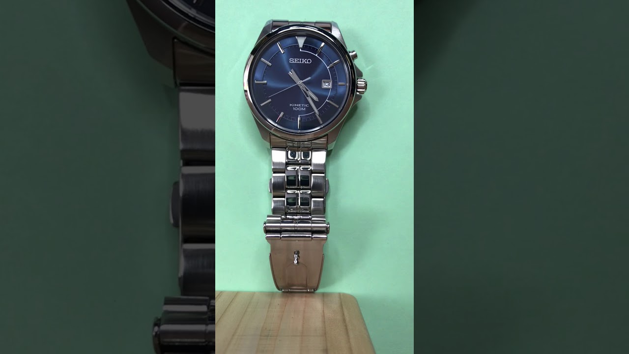 Seiko kinetic SKA581 blue dial watch - YouTube