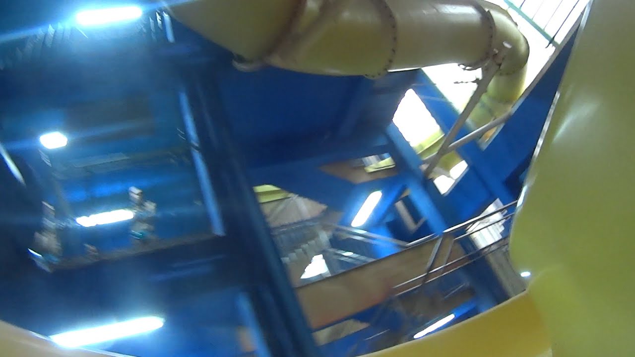 Strange Yellow Water Slide at Aquapark Babylon - YouTube