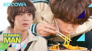 BTS's JIN enjoys Chinese food mukbang but then THIS happens... l Running Man Ep 627 [ENG SUB]