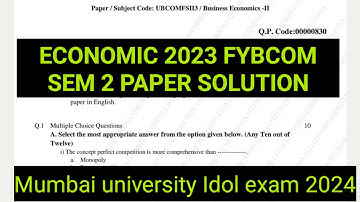 2023 Economics sem 2 Mcq T/F Fy BCOM SEM 2 PAPER SOLUTION Mumbai  UNIVERSITY Idol EXAM ARK SIR
