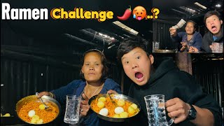 Ramen challenge 🌶️🥵 with momi vs chora winner 1k money 💴 @lalitgurung6804 