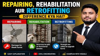 Repairing, Rehabilitation aur Retrofitting Mein Kya Difference Hai? | Civil Engineering Hindi