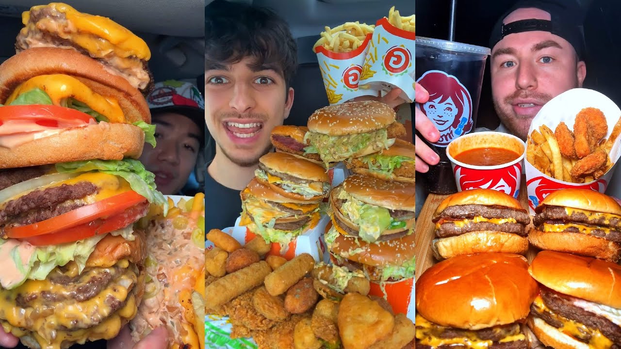 TIKTOK Mukbang Compilation | In-N-Out, McDonald's, Wendy's, Chipotle & More!