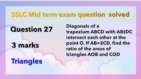 Diagonals of a trapezium ABCD with AB∥DC intersect each other at the point O. If AB=2CD,