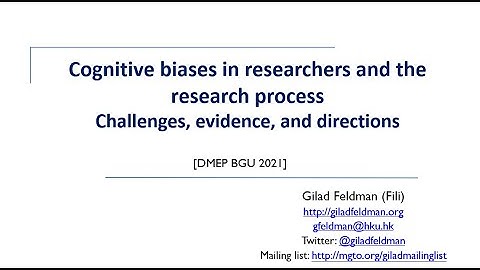 Assessing and overcoming cognitive biases and constraints in research and researchers | DMEP BGU