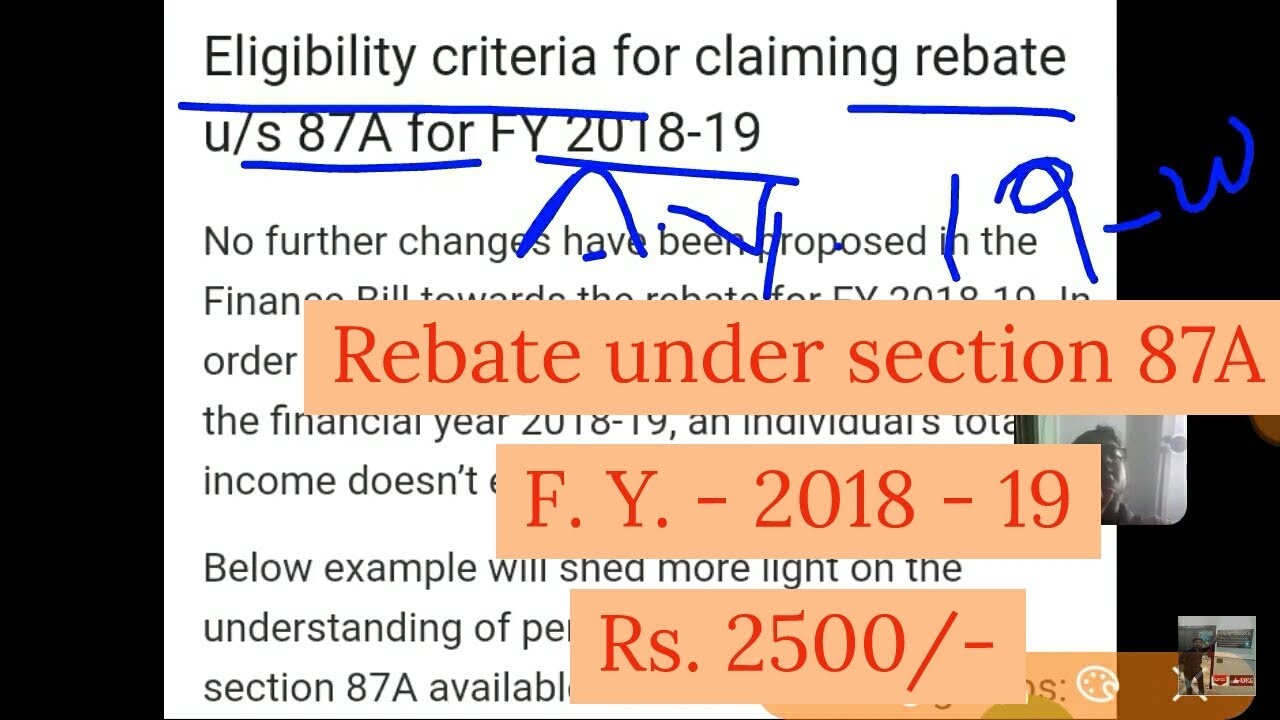 Rebate U s 87A For F Y 2018 2019 Taxable Income Not Exceed 3 5 