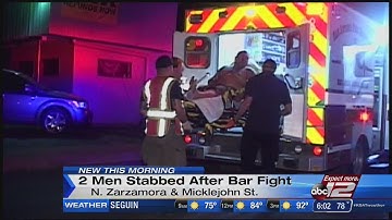 2 men stabbed after bar fight