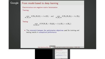 SANE 2015: Pablo Sprechmann (NYU) on Deep Learning for Solving Inverse Problems