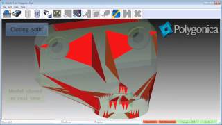 Polygonica demonstrating automatic STL fixing in real time