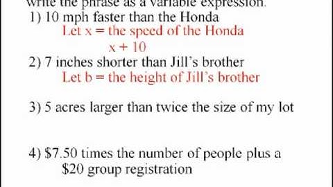 1-1d Representing Unknowns with a Variable Expression