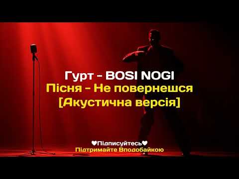 BOSI NOGI Не Повернешся Акустична версія Lyrics Video 