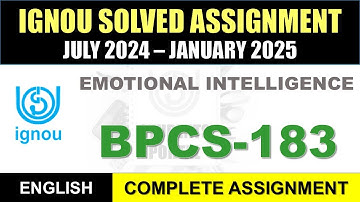 BPCS 183 Solved Assignment 2024-25 || bpcs-183 solved assignment in English || July 2024 to Jan 2025