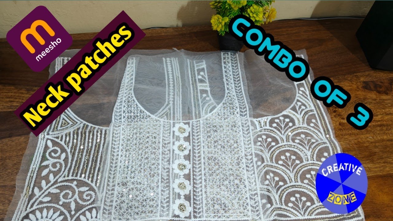 meesho kurti neck patch unboxing/ combo of 3 neck designs from meesho/ 