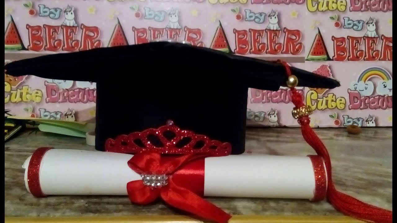 أسهل طريقة لعمل قبعة التخرج من الكرتون Learn To Make A Graduation Cap From Cardboard Youtube