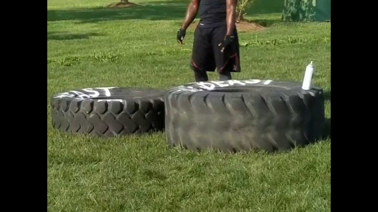 1 HAND 150 POUND TIRE FLIPS