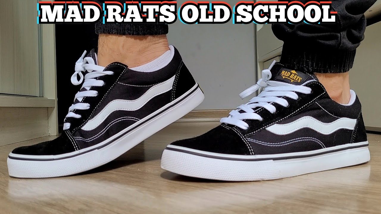 Tênis Mad Rats Old School- Black/Branco - Preto