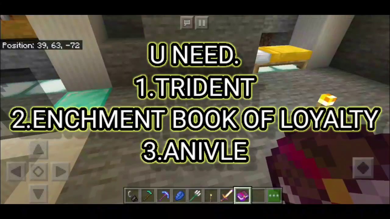 How to make trident which come back automaticly in minecraft - YouTube