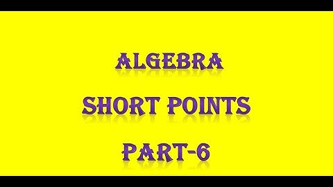 PG TRB/ POLYTECHNIC Algebra Short Points Part-6