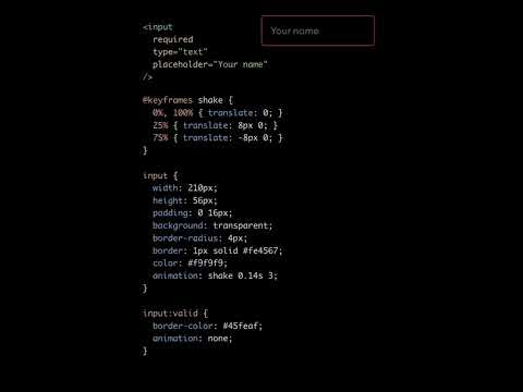 CSS Shaking Validation