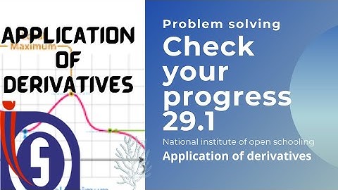 Check your progress 29.1 | Problem Solving | NIOS Maths | Class 12