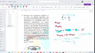 Determinación de Densidad por Peso Aparente  EJERCICIO 9